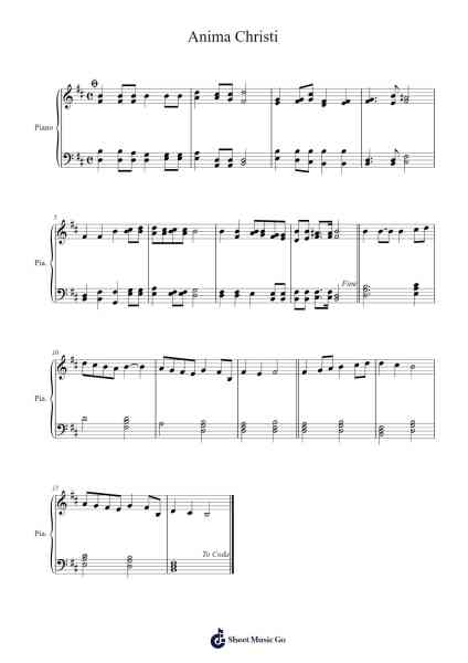 Anima Christi Sheet Music by Marco Frisina-Arr.Chrisriah Sheicia