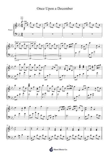 Once Upon a December Sheet Music by Stephen Flaherty-Arr.Oglet Kitcke