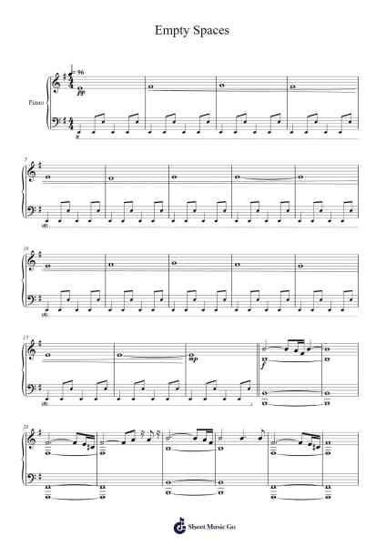 Empty Spaces Sheet Music by Pink Floyd-Arr.Temchell Thompro