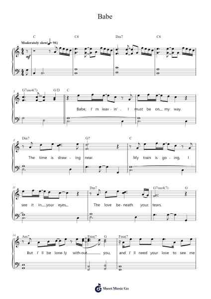 Babe Sheet Music by Styx-Arr.Keatsrid Burnsgo