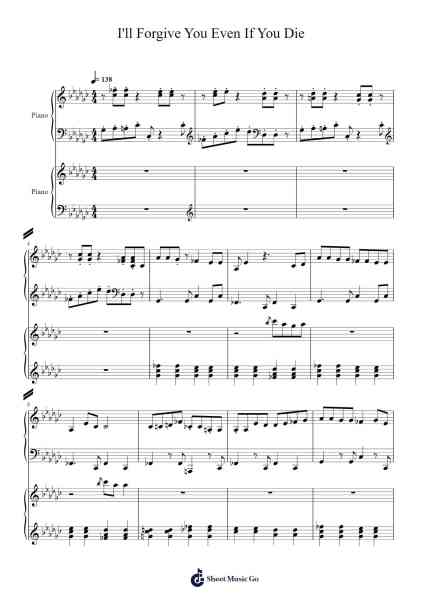 I'll Forgive You Even If You Die Sheet Music by Kikuo-Arr.Maglius