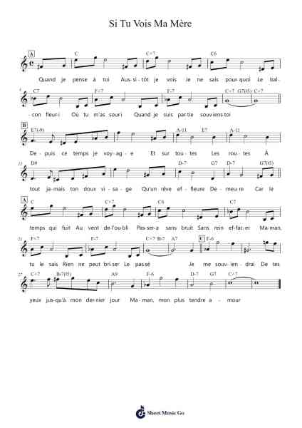 Si Tu Vois Ma Mère Sheet Music by Sidney Bechet-Arr.Brongus Chadkiel