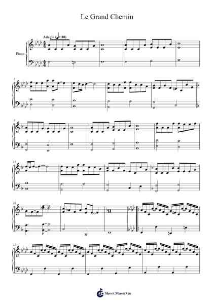 Le Grand Chemin - Générique De Fin Sheet Music by Georges GRANIER-Arr.Stilkim