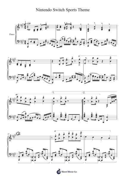 Nintendo Switch Sports Theme Sheet Music by Haruko Torii-Arr.Vanralph Aunald