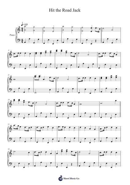 Hit the Road Jack Sheet Music by Ray Charles-Arr.Caewat Everkent