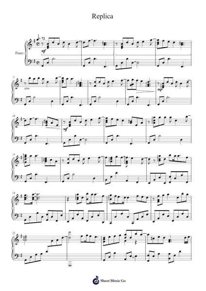 Replica Sheet Music by Monaca-Arr.Jecie Youngjean