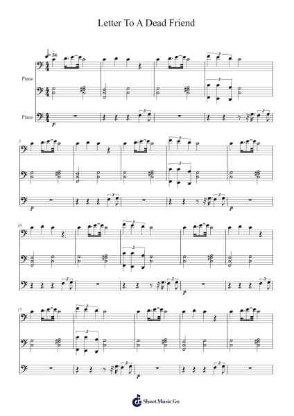 Letter To A Dead Friend Sheet Music by Precious Jewel Amor/Kanaya-Arr.Petmann Omaud