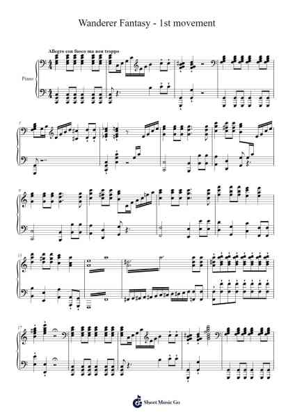Wanderer Fantasy - 1st movement Sheet Music by Franz Schubert-Arr.Arabias