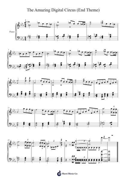 The Amazing Digital Circus (End Theme) Sheet Music by Gooseworx-Arr.Kitfy