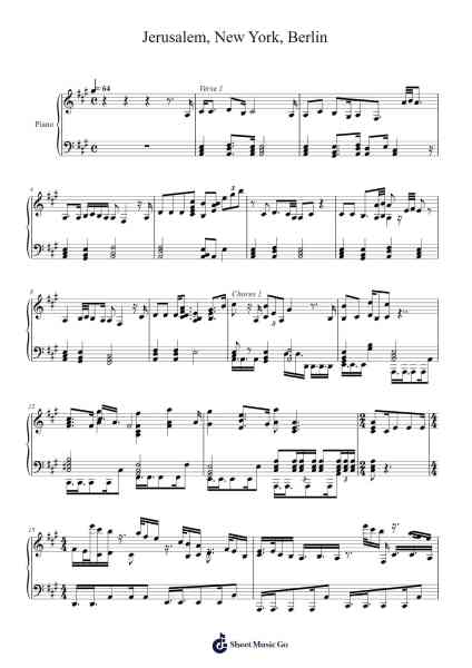 Jerusalem, New York, Berlin Sheet Music by Vampire Weekend-Arr.Chrisphael Reedno