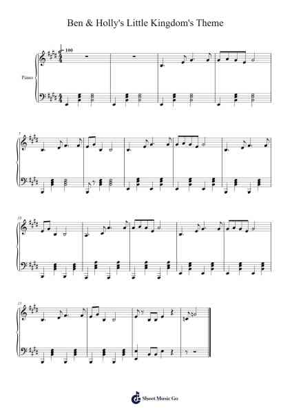 Ben & Holly's Little Kingdom's Theme Sheet Music by Julian Nott-Arr.Larple
