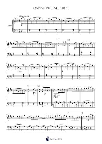 DANSE VILLAGEOISE Sheet Music by Ludwig van Beethoven-Arr.Lauven Joyceleif