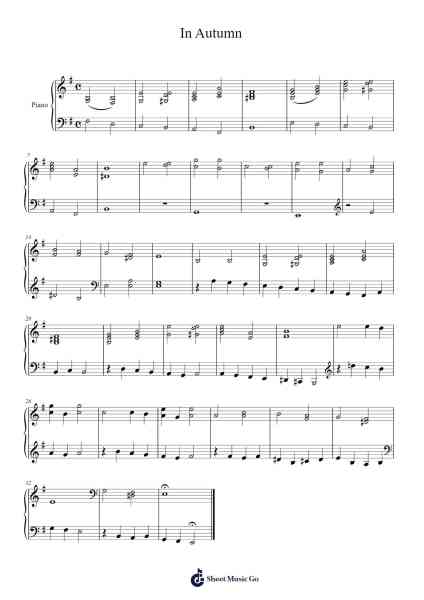 In Autumn Sheet Music by Samuil Maykapar-Arr.Yetbur Jacmill