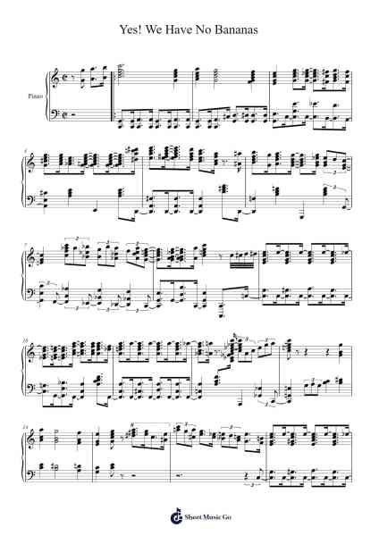 Yes! We Have No Bananas Sheet Music by James F. Hanley/Robert King-Arr.Dawnbian Sherqe