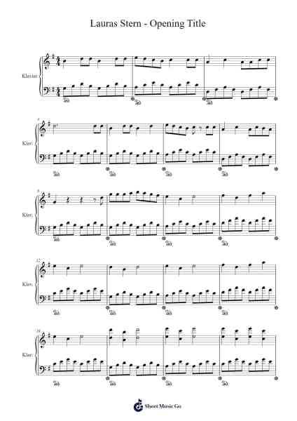Lauras Stern - Opening Title Sheet Music by Hans Zimmer-Arr.Lytnoah