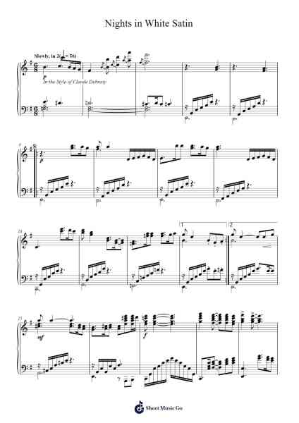 Nights in White Satin Sheet Music by The Moody Blues-Arr.Shircent