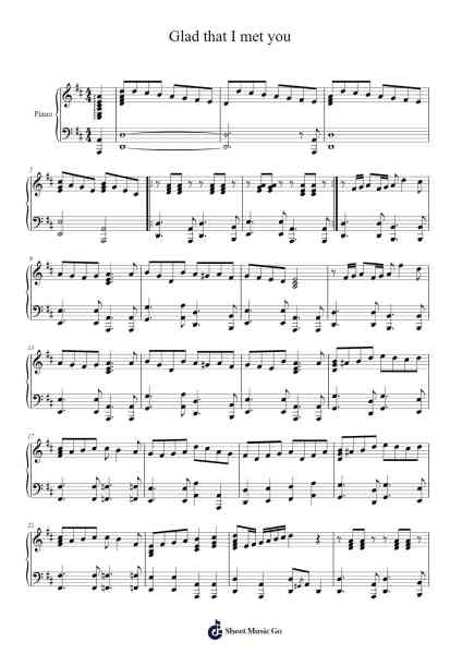 Glad that I met you Sheet Music by Bergbuck Hartecarr-Arr.Rhotab