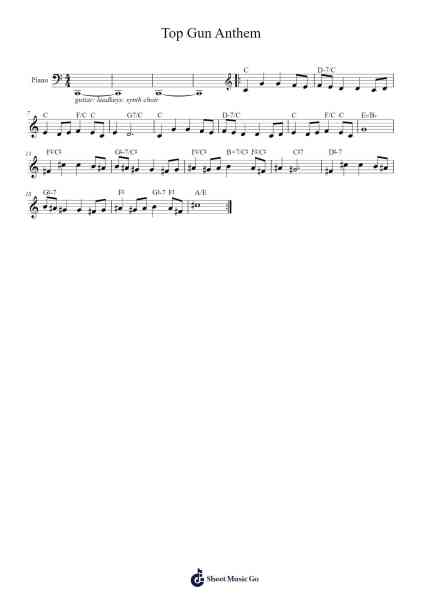 Top Gun Anthem Sheet Music by Harold Faltermeyer-Arr.Yedle Adelo