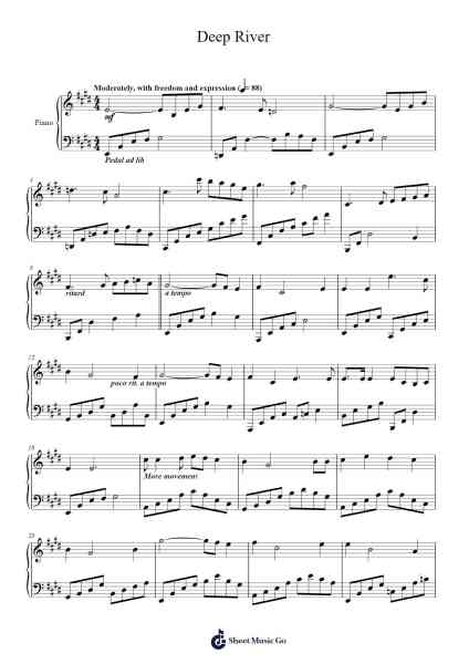 Deep River Sheet Music by Tifwald-Arr.Stowemon