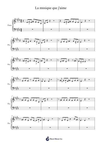 La musique que j'aime Sheet Music by Michel Mallory-Arr.Ranphia Boydle