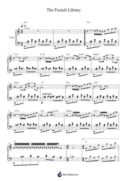 The French Library Sheet Music by Franz Gordon-Arr.Hicksreg
