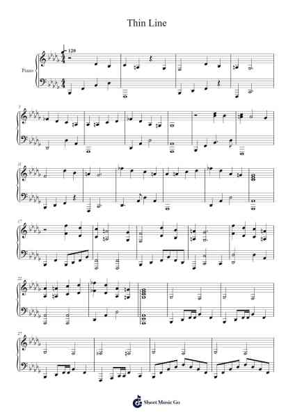 Thin Line Sheet Music by Michael Salvatori-Arr.Gibkes