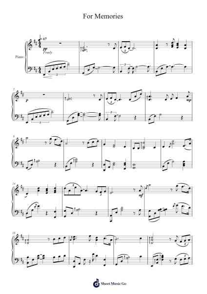 For Memories Sheet Music by Asami Tachibana-Arr.Barias Raborn