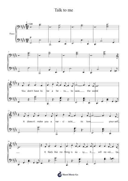 Talk to me Sheet Music by cavetown-Arr.Snowcol