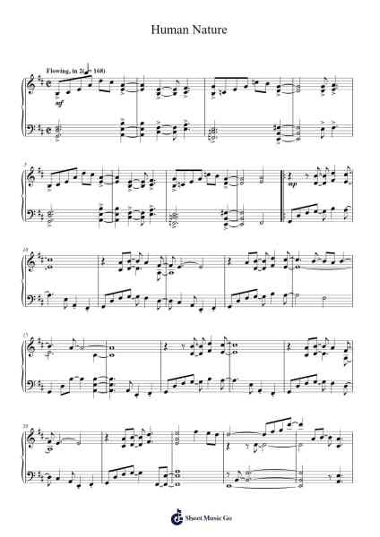 Human Nature Sheet Music by Michael Jackson-Arr.Churmike