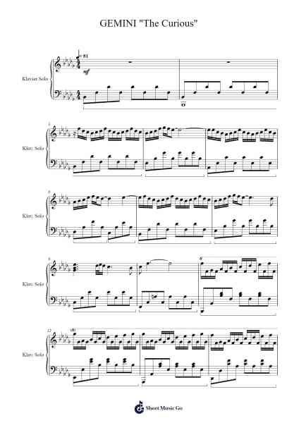 GEMINI "The Curious" Sheet Music by Tony Ann-Arr.Zarol Hayleste