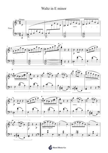 Waltz in E Minor, Op. posth. Sheet Music by Fryderyk Chopin-Arr.Hilye