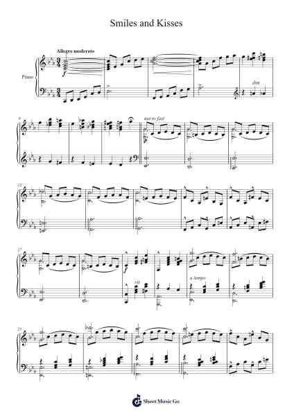 Smiles and Kisses Sheet Music by Harry Jentes-Arr.Iannet Shelac