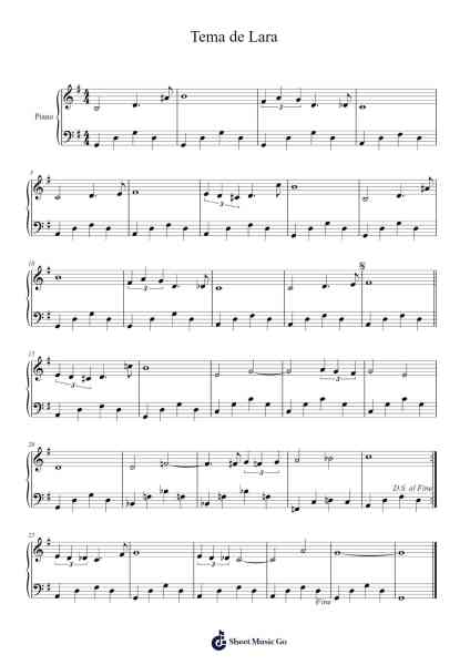 Tema de Lara Sheet Music by Cisjane Hubmos-Arr.Detio Gemlo