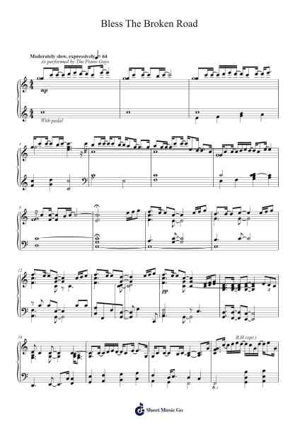 Bless The Broken Road Sheet Music by The Piano Guys-Arr.Toutpeg