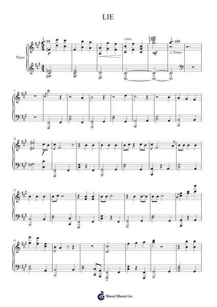 LIE Sheet Music by Jimin-Arr.Childdy Whitkin