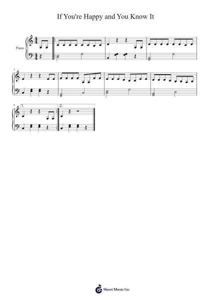 If You're Happy and You Know It Sheet Music by Misc Traditional-Arr.Kimbach Bloornorth
