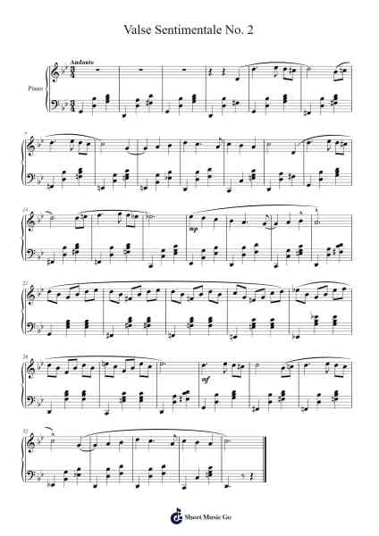 Valse Sentimentale No. 2 Sheet Music by Eric Christian von Fricken-Arr.Chamtra