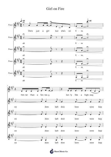 Girl on Fire Sheet Music by Alicia Keys-Arr.Loborn Chadrie