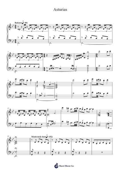 Asturias Sheet Music by William Joseph/David Foster-Arr.Zaharte Whlith