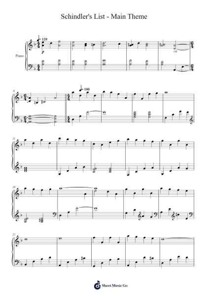 Schindler's List - Main Theme Sheet Music by John Williams-Arr.Kirkckle Clarkckle