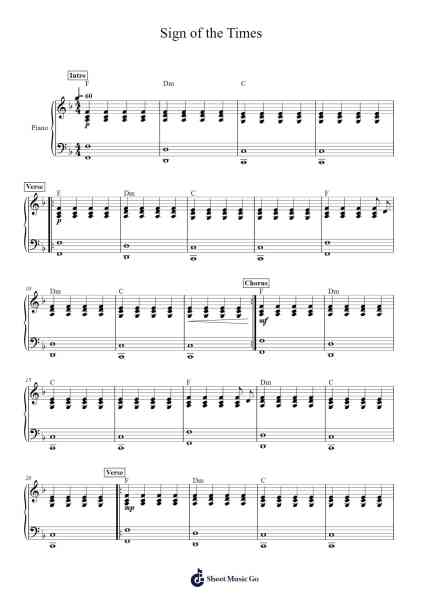 Sign of the Times Sheet Music by Harry Styles-Arr.Buckchad