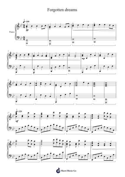 Forgotten dreams Sheet Music by Milvelt Cookethia-Arr.Atkuk