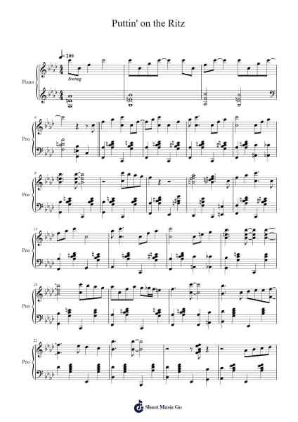 Puttin' on the Ritz Sheet Music by Irving Berlin-Arr.Joshgins Widred