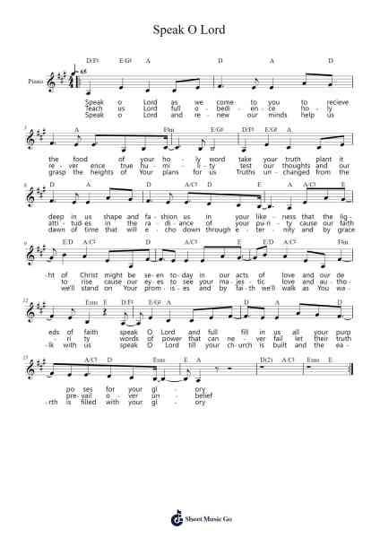 Speak O Lord Sheet Music by Keith Getty-Arr.Jecie Youngjean