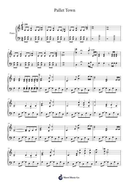 Pallet Town Sheet Music by Junichi Masuda-Arr.Clarjudd