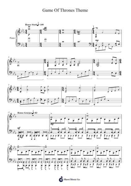 Game Of Thrones Theme Sheet Music by Ramin Djawadi-Arr.Temchell Thompro