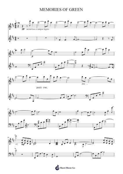 MEMORIES OF GREEN Sheet Music oleh Vangelis-Arr.Francesphrey Faholmes