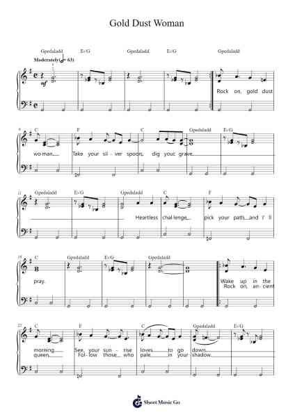 Gold Dust Woman Sheet Music by Fleetwood Mac-Arr.Croftsgreg