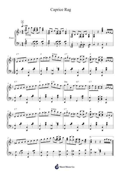 Caprice Rag Sheet Music by James P. Johnson-Arr.Toddgail