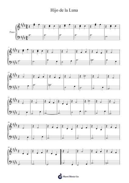 Hijo de la Luna Sheet Music by Mecano-Arr.Twainted Hewdn